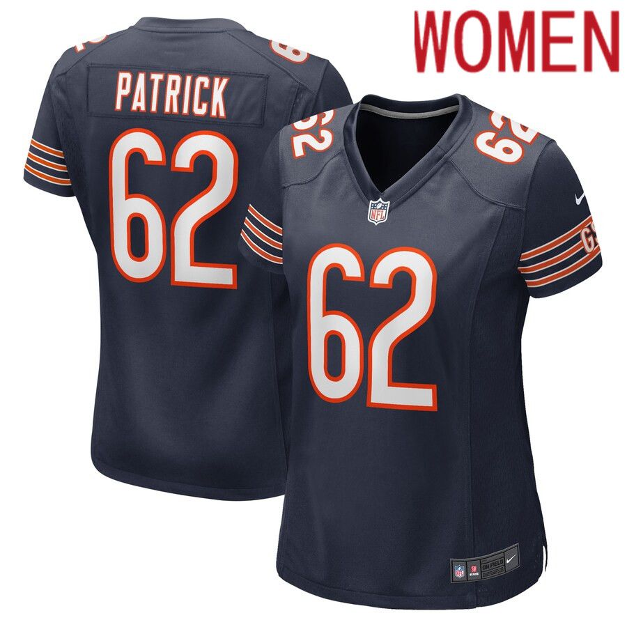Women Chicago Bears 62 Lucas Patrick Nike Navy Game NFL Jersey